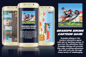 Grandpa Biking Cartoon Game poster