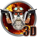3D Fire Biker Skull Theme APK