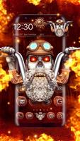 3D Fire Biker Skull Theme تصوير الشاشة 2