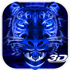 3D Blue Neon Tiger ไอคอน