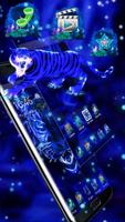 3D Blue Neon Tiger syot layar 2