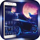 Car theme night animal wolf APK