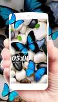 Butterfly on Stones Theme Affiche