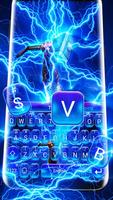 Blue Lightning Thunder Keyboard Theme plakat