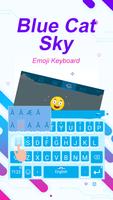 Blue Cat Sky Theme&Emoji Keyboard capture d'écran 1