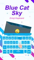 Blue Cat Sky Theme&Emoji Keyboard स्क्रीनशॉट 2