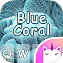 Thème du clavier Emoji Blue Coral APK