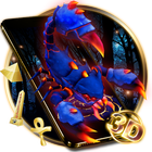 3D Blue Egyptian Scorpion Theme Zeichen