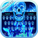 3D Blue Flame Theme&Emoji Keyboard-APK