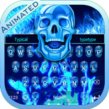 3D Blue Flame Theme&Emoji Keyboard