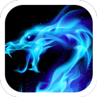 Blue Flaming Dragon Theme icono