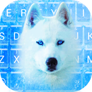 Blue Ice Wolf Theme&Emoji Keyboard APK