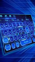 Blue Hologram Keyboard Theme Affiche