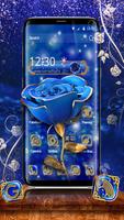 3D Blue Rose Gold পোস্টার