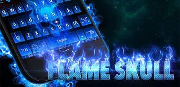 Teclado flamejante do crânio