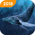 Blue Whale lock screen - Ocean word live