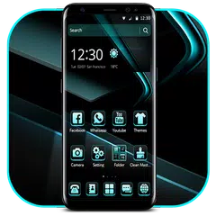 Black Cyan Simple Theme APK download