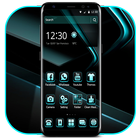 Black Cyan Simple Theme ikon