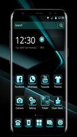 Black Cyan Simple Theme syot layar 1