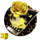 3D Black Gold Rose Theme APK