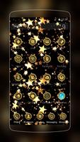 برنامه‌نما Gold and Black Stars Bowknot Theme عکس از صفحه