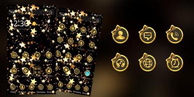 برنامه‌نما Gold and Black Stars Bowknot Theme عکس از صفحه