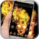 Black fire skull theme APK