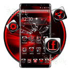 Tema rojo negro 3d icono