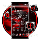 3d black red theme icon