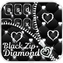 Black Zip Diamond Keyboard Theme APK