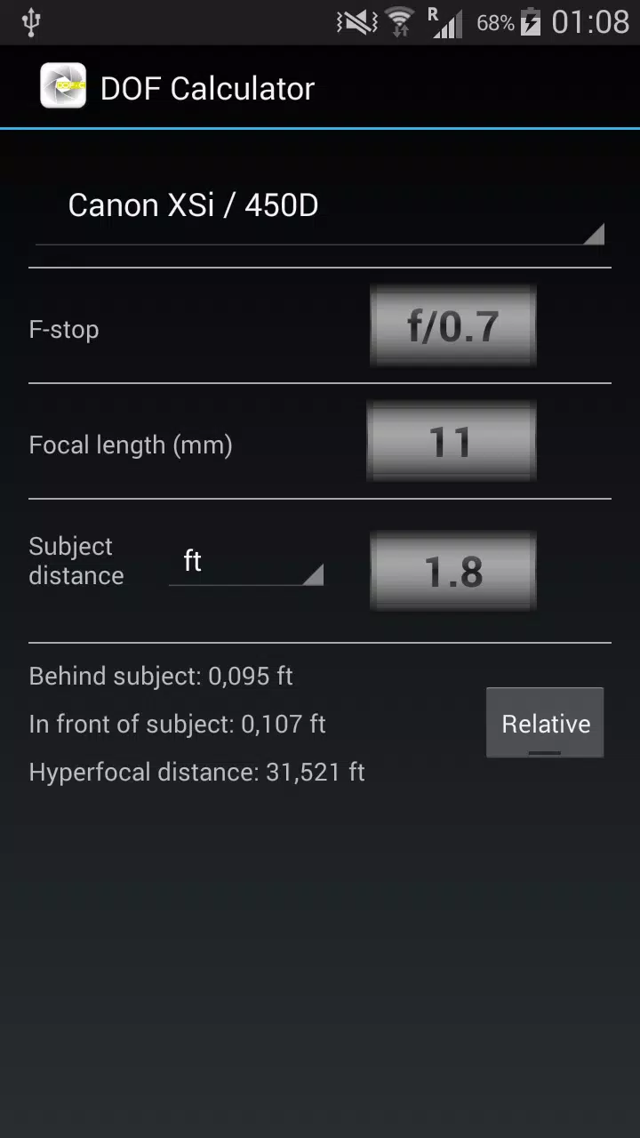 DOF, Depth of Field calculator APK for Android Download