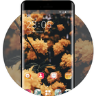 beautiful blooming flower theme icon