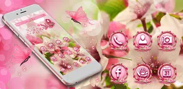 Blooming Pink Flower Theme