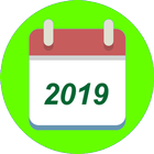 Calendário 2019 com Feriados आइकन