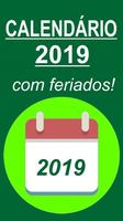 Calendário 2019 com Feriados पोस्टर