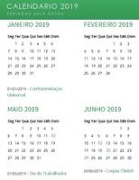 Calendário 2019 com Feriados स्क्रीनशॉट 1