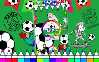 پوستر Coloring Book Soccer Teams Brazil and World