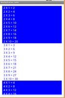 Multiplication table capture d'écran 2