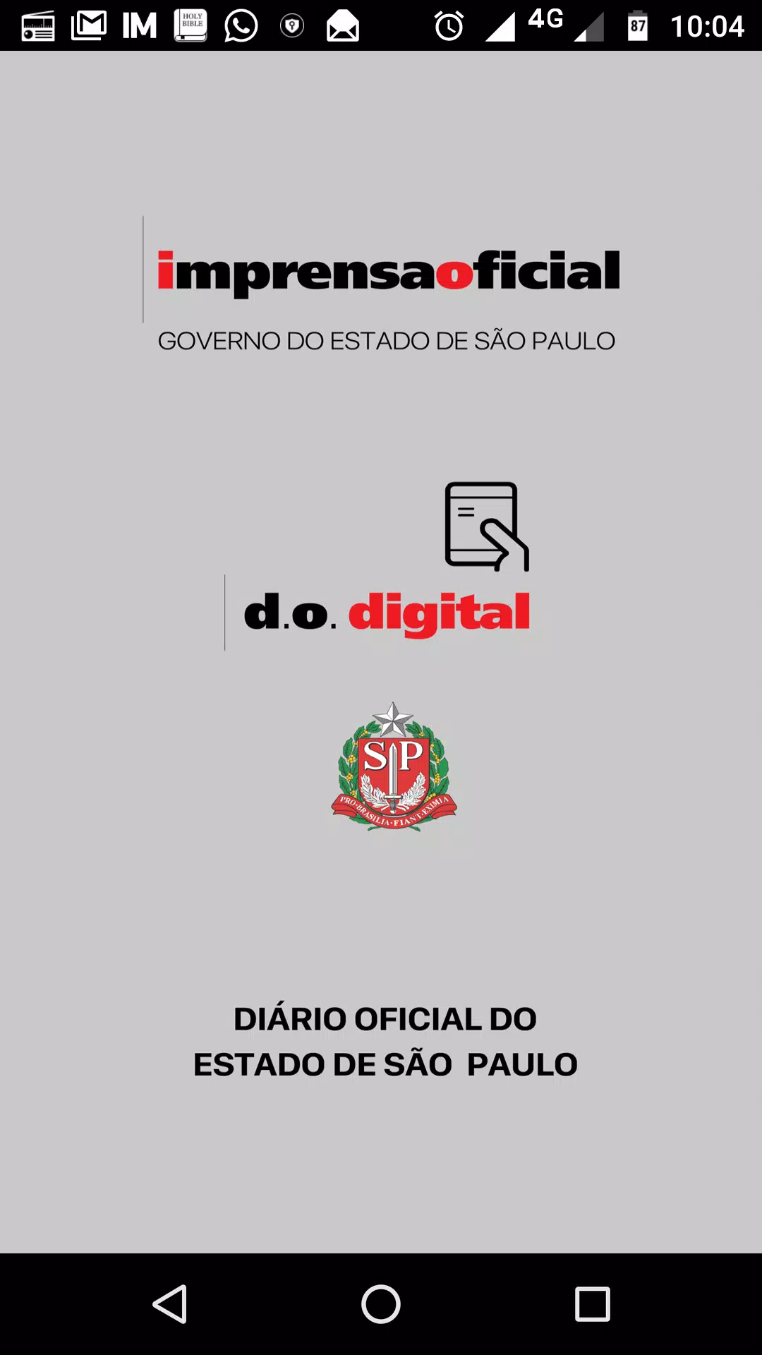 Diário Oficial Estado de São Paulo