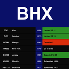 Flight Board - Birmingham Airport (BHX) Zeichen