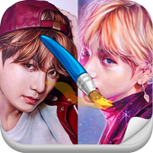 BTS Colored Pencil Drawing icon