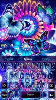 Luminous Flowers Butterfly Keyboard Theme screenshot 1