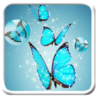 thème papillon lueur bleu icône