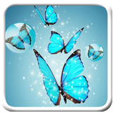 Butterfly blue gleam theme icon