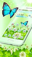 Бабочка зеленая тема природы постер
