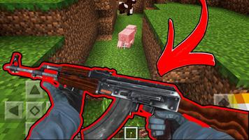 Mod on weapons in Maincraft PE Affiche