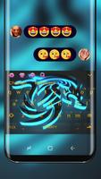 3D Blue Dragon Keyboard Theme poster