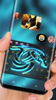 Tema 3D Blue Dragon Keyboard captura de pantalla 2