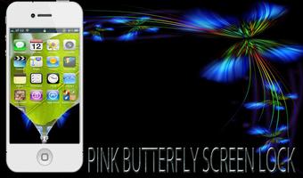 New Pink Butterfly Screen Lock Affiche