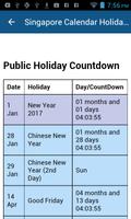 Singapore Calendar Holiday スクリーンショット 1